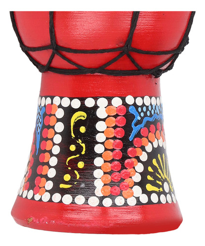 Tambor Clásico De Djembe Africano De 4 Pulgadas, Color Rojo,