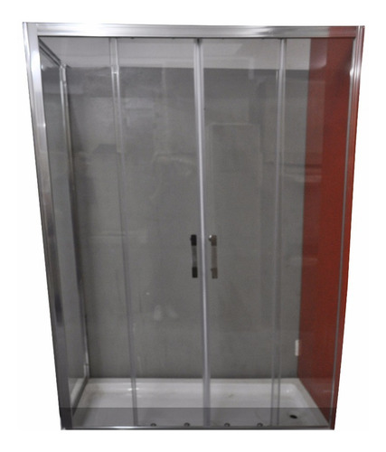 Mampara Baño 4 Hojas Vidrio Incoloro Templado 130 X 190