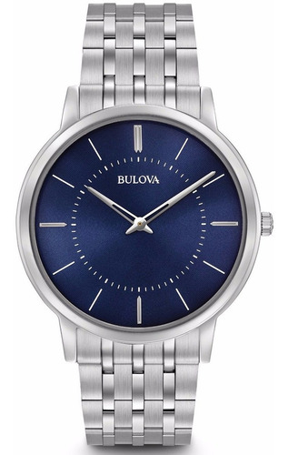 Relógio Bulova Masculino Slim 96a188 Azul Social Original