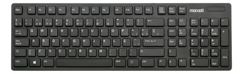 Teclado Inalambrico Maxell Slim 2.4ghz Receptor Usb Español Color del teclado Negro