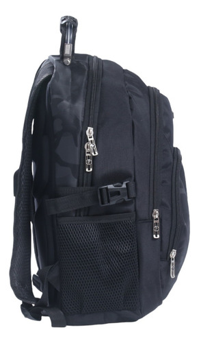 Mochila Portanotebook Escolar Impermeable Cobertor Premium Color Negro Diseño De La Tela Liso