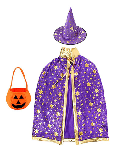 Conjunto De Disfraz De Halloween Para Niños Con Capa De