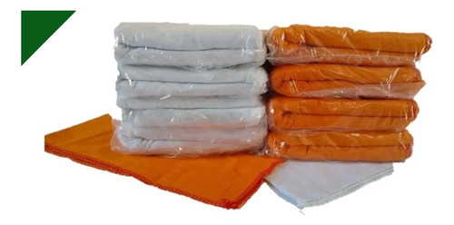 96 Peças Flanela Limpeza Laranja Ou Branca 28x38 Cm Atacado Cor Branco