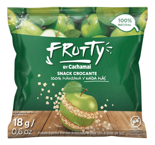 Snack Manzana Verde Deshidratada Frutty 18 Grs