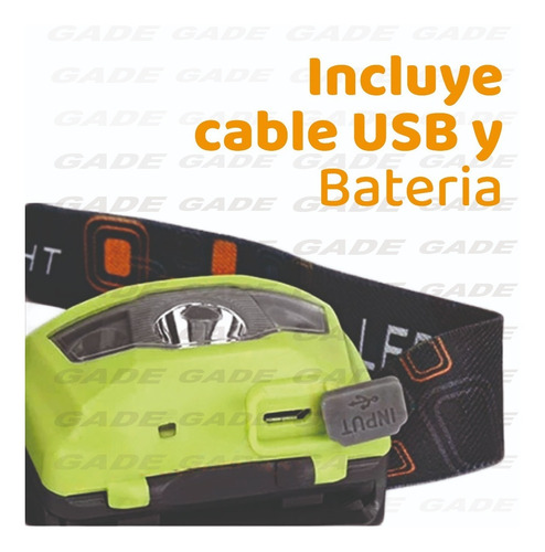 Imagen 6 de 9 de Linterna Minero Led Cabeza Vincha Recargable Cree Jieli