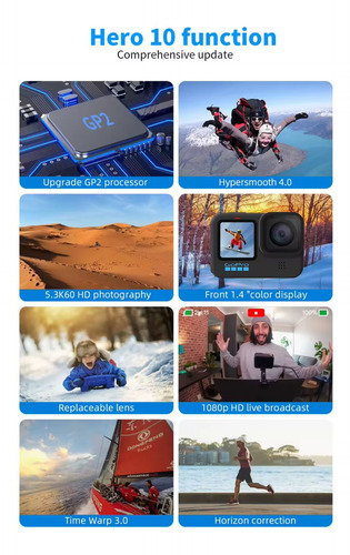 Gopro Hero 10 Black 5.3k 23mp Estabilização Ação