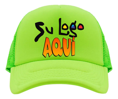 Gorras Trucker Personalizada Con Tu Logo O Imagen Aqui V2 Verde Fluor Unica Lisa