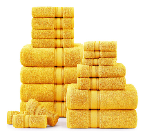 Juego De Toallas Lane Linen Luxury Bath, 18 Unidades, 100% A
