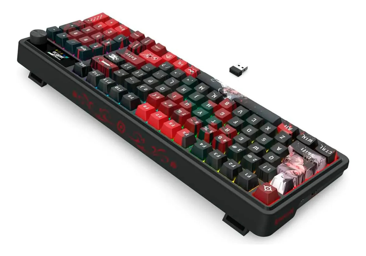 Teclado Redragon Artemis K719ak Anime Wireless Rgb Gamer, preto, inglês, EUA