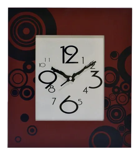 Reloj Cuadro Pared 35x40cm Madera Mdf Serigrafiada