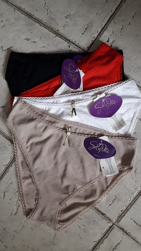 Pack X 2 Bombacha Sol Y Oro Tiro Corto Plumeti Talle 2/3/4/5