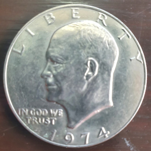 Moneda De Un Dólar Imagen De Eisenhower Año 1974