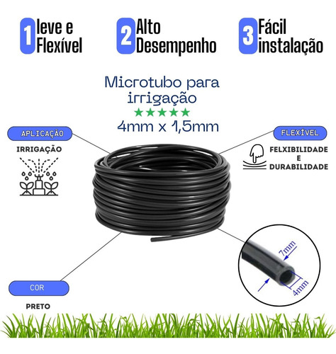 Microtubo Para Irrigação 6mm X 4mm - 100 Metros