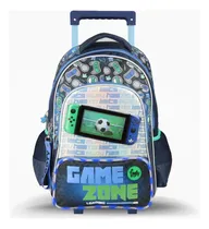 Comprar Mochila Escolar Footy Con Carro 18' Game Con Luz Led Nene Color Azul Diseño de la tela game zone