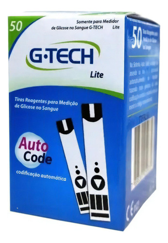 Tiras Glicemia C/50 Unidades Gtech Lite + 100 Lancetas