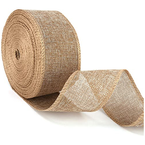 Cinta De Tela De Arpillera Con Borde De Alambre De 20 Yardas