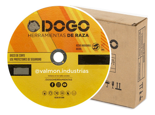 Disco De Corte 180x1,6 7 Pulgadas Acero Dogo Pack X 10 Uni 