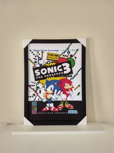 Quadro Sonic The Hedgehog 2 Br - Mega Drive - 33 X 45 Cm