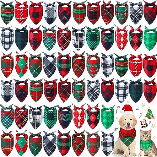 60 Pañuelos Cuadros De Navidad Perros Granel, Baberos ...