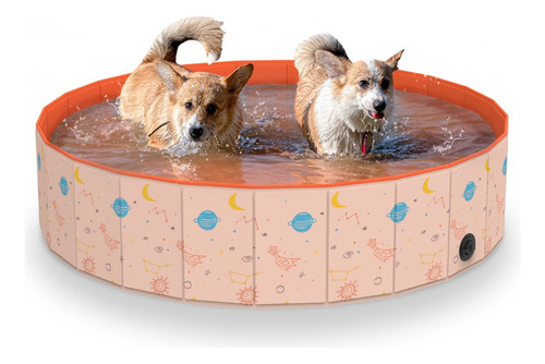 Bañera Plegable Para Perros Y Mascotas Al Aire Libre, Naranj
