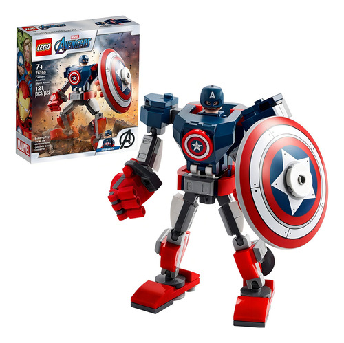 Juguete Lego Mecha Armor de Capitán América Marvel, número de piezas: 121