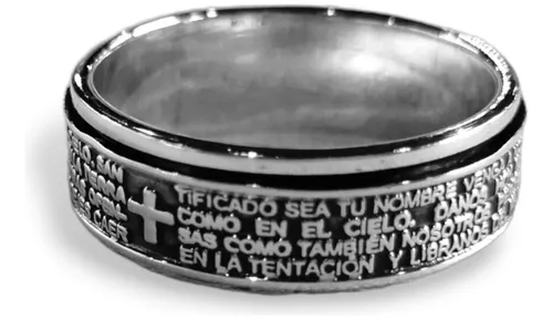 Anillo de Hombre Plata 925 con Escritura de Oraciones - Joyas Capella