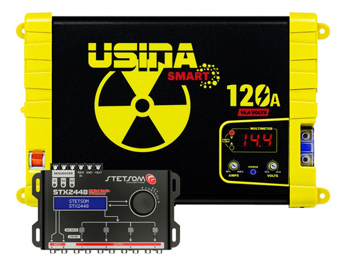 Kit Fonte Usina 120a Volt C/ Processador Stetsom Stx2448 Cor Amarelo