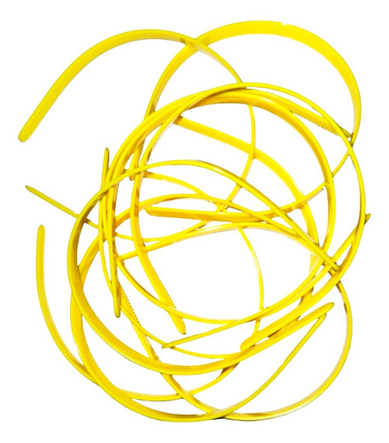 Vincha Plástica 1cm Para Forrar Color Deco Cotillon X 25u Amarillo