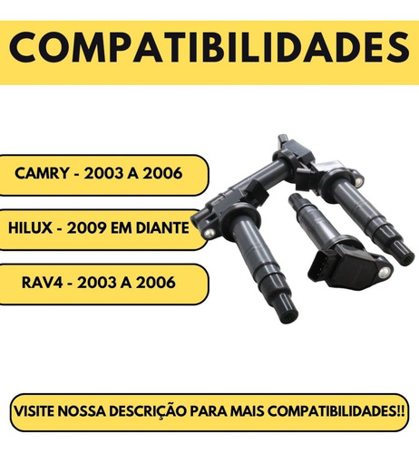 Kit 4 Bobina Igniçao Hilux 2.7 16v 2009 Em Diante Lapis