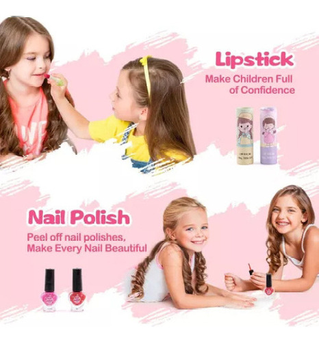 Maquillaje Real Y Lavable, Bolsos De Belleza Para Niñas