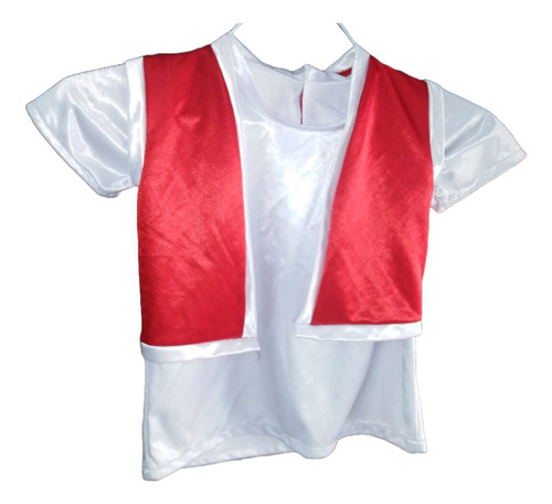 Disfraz De Chaleco Con Playera Blanco Con Rojo 