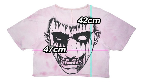 Imagen 4 de 4 de Croptop Guts Berserk Anime Prelavado Desgastado Caustico