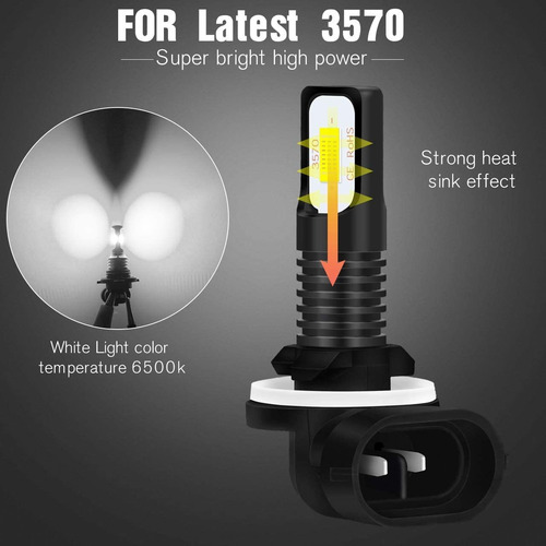 2 Luces Antiniebla Led 881 898 889 Aptas Para Kia Hyundai