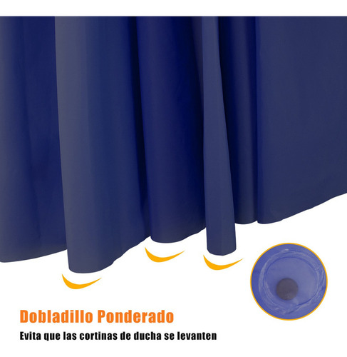 Cortina De Ducha Impermeable Para Lavar, 180 X 180 Cm, Con 1