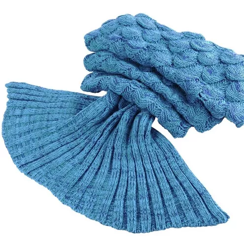 Cobertor de crochê da cauda da grande sereia manta de crochê para adulto  macio todas as estações cobertores para dormir