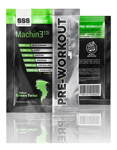 Preworkout Machine 12i 30sob Sin Tacc Gentech Tienda Oficial