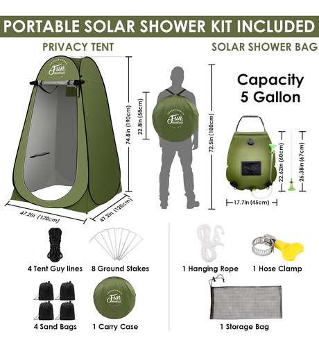 Kit De Carpa De Ducha Solar Fun Essentials, 2 Piezas