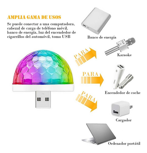 Imagen 8 de 8 de Luz De Escenario De Discoteca Mini Led Usb