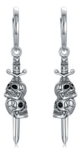 Vonala Pendientes De Calavera De Plata De Ley 925, Joyería G