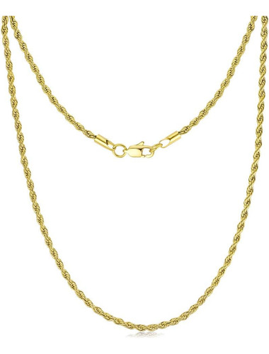 Fosir Collar De Acero Inoxidable Con Cadena De Cuerda En Oro