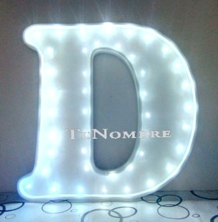 Imagen 5 de 10 de Letra Con Luz Led 40 Cm En Polyfan Belgrano Tunombreimporta