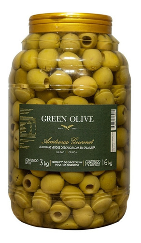 Imagen 1 de 6 de Aceitunas Verdes Descarozadas 000 X2kg Esc.