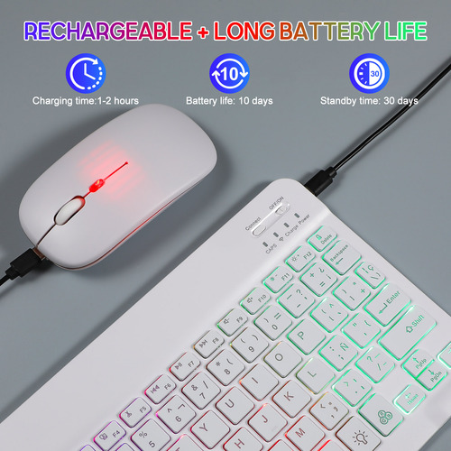 1 Juego De Luces De Teclado Y Ratón Inalámbricos Para Múltip
