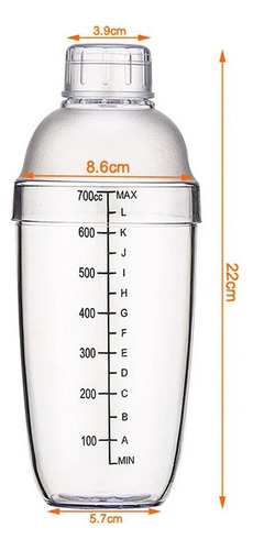 Conjunto De De Vaso Coctelera Acrílico Coctelera Acrílico