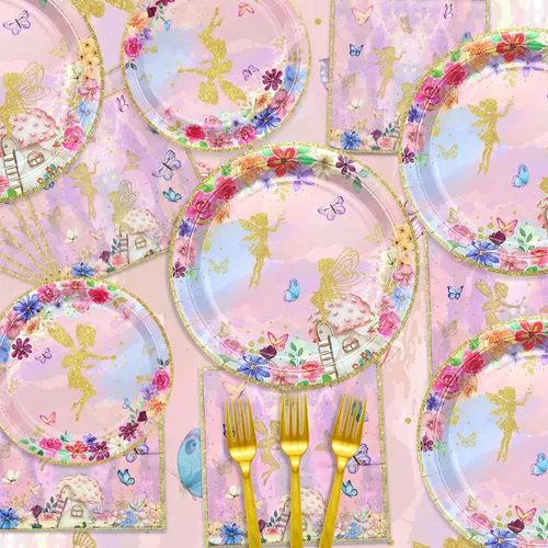 Decoraciones De Fiesta De Hadas, Platos De Papel De Hadas F.