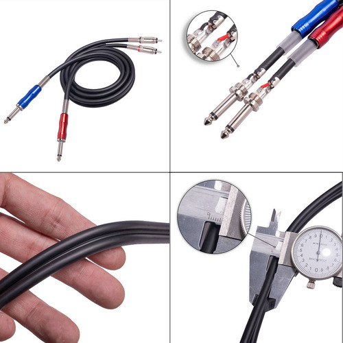 Cable De Sonido Estéreo Ts A Dual Rca De 1/4 De Pulgada Con
