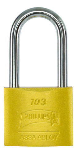Candado De Hierro Phillips Modelo 103 Gancho Largo Latón