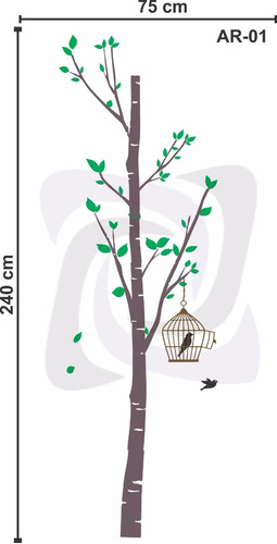 Adesivo Arvores Grandes Papel Paredes Florais Gigante Ar-01