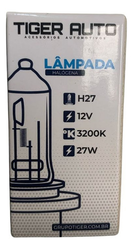 Lâmpada Tiger Auto H27 12v 2300k 27w Tg1015.h27 Halógena
