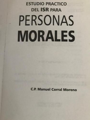 Estudio Práctico Del I S R Para Personas Morales 2005
